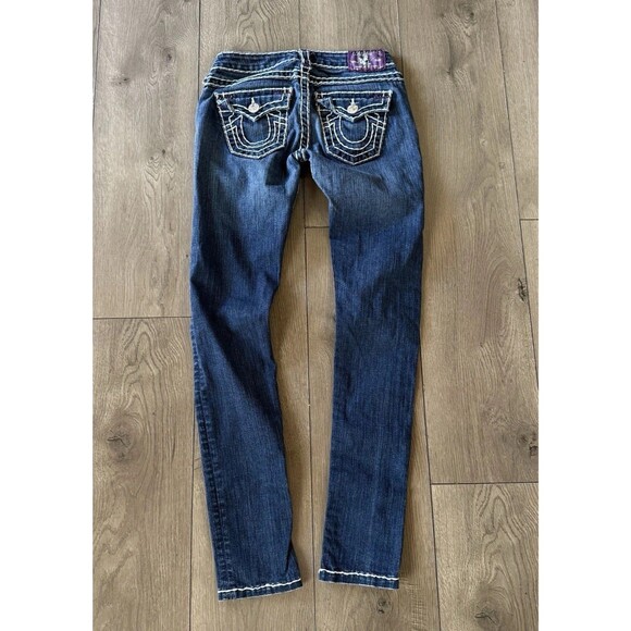 TRUE RELIGION Julie Purple Tag Thick Stitching Womens Skinny Jeans Size 25 - Picture 1 of 16